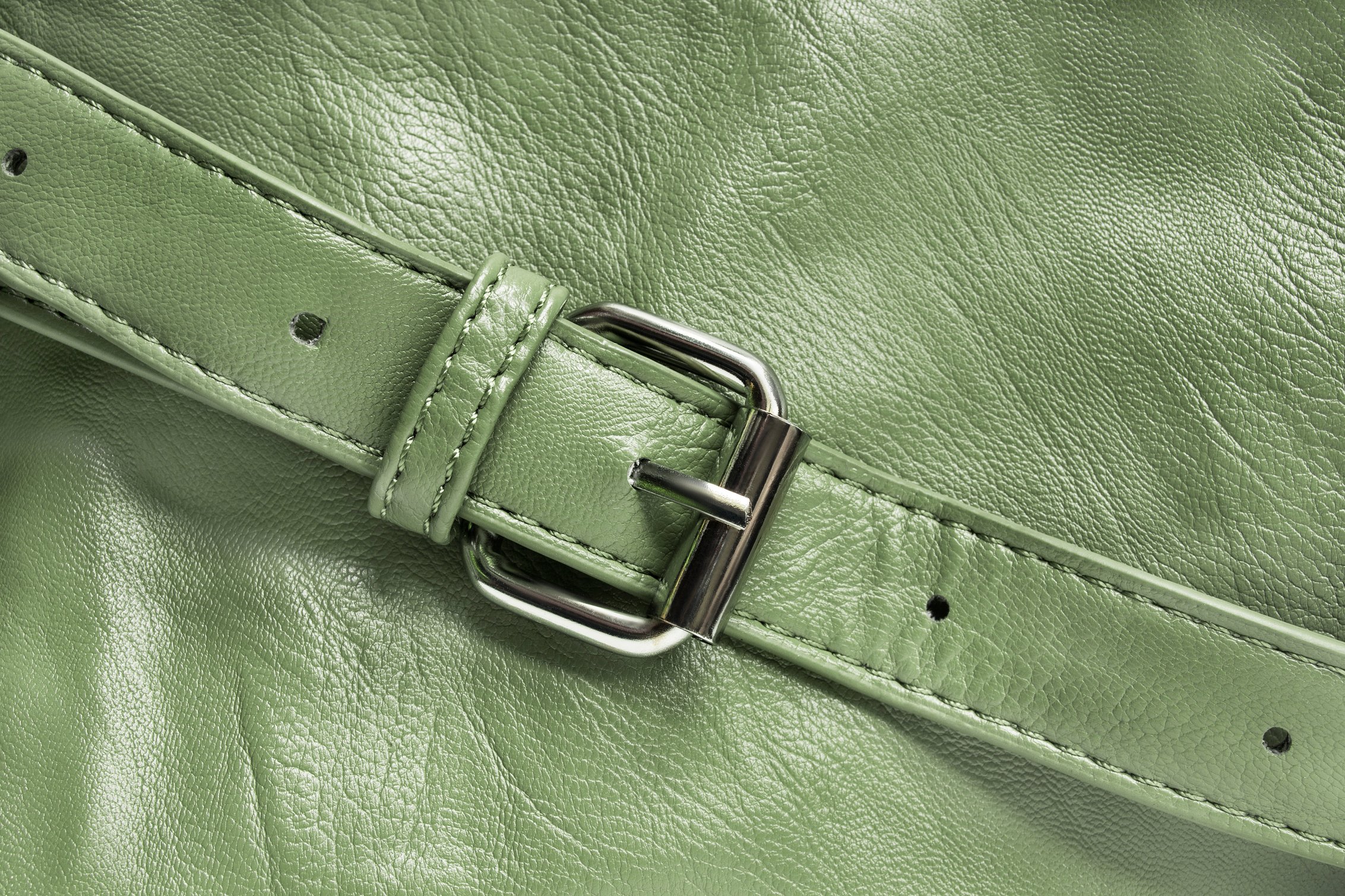 Leather belt closeup